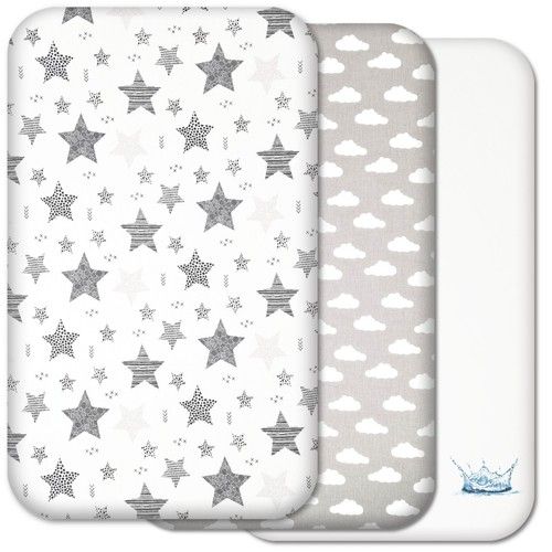 Next to Me Crib Sheets  83x50- 3pc Set  2 Cotton Sheets + 1 Waterproof Protector