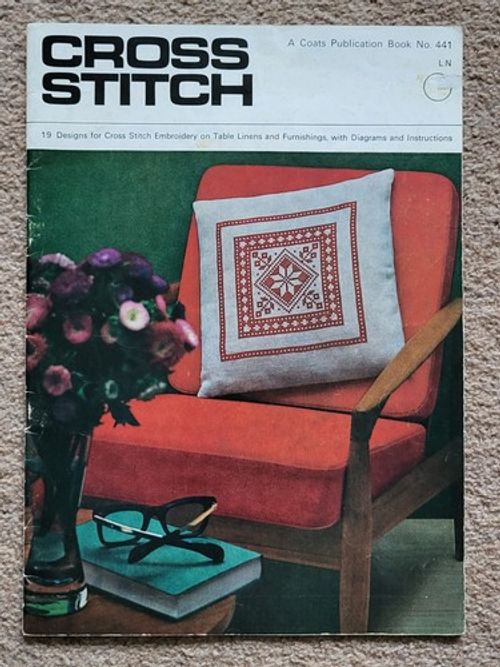 Vintage 1979 Cross Stitch Book A Coats Publication for table linens & furnishing