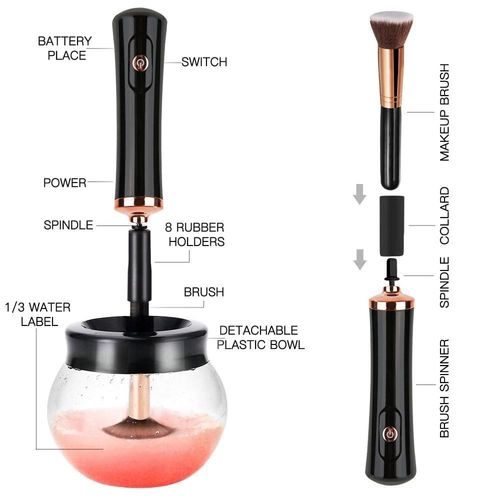 Cosmetic Auto Clean Quick Dry Electric Makeup Brush Cleaner Dryer Set Machine — image 6