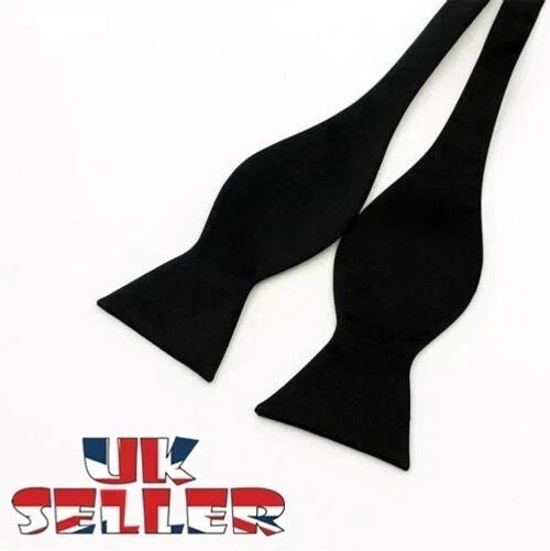 Mens Self Tie Bow Tie Satin Adjustable Formal Wedding Party Black Classic Tuxedo