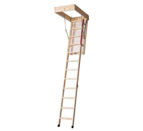 Wooden Folding Loft Ladder Insulated Hatch Frame 57cm x 115cm Pull Down Access — image 2