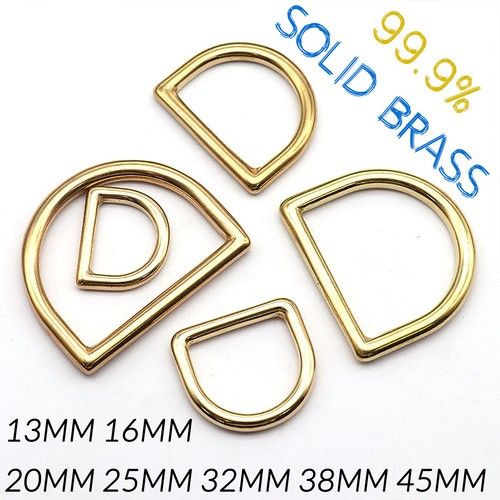 D Rings 13MM 16MM 20MM 25MM 32MM 38MM 45MM Ring Solid Brass D Dee Rings