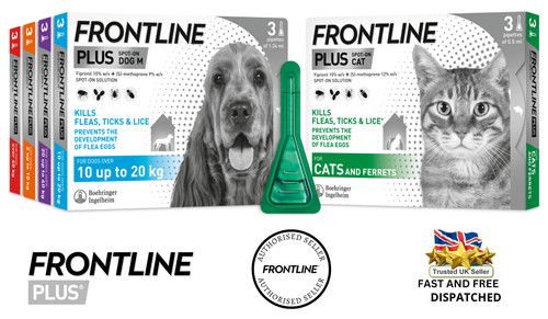 FRONTLINE SPOT ON PLUS CAT & DOGS Flea Lice Tick Treatment Solutions Kills Fleas