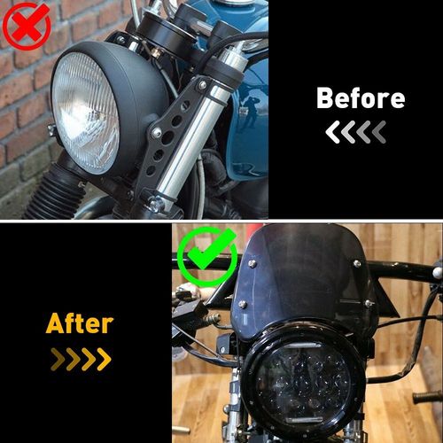 Universal Motorcycle Windshield Smoke Windscreen Flyscreen with Mount Bracket UK — image 3