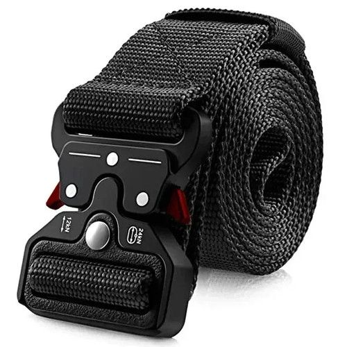 Men Quick Release Tactical Belt Black Webbing Nylon Work Military Waistbelt Gift