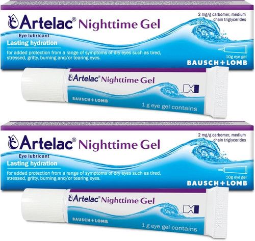 2x Artelac Nighttime Eye Gel 10g Deep Night Hydration for Persistent Eye Dryness