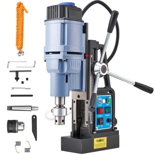 ZELCAN Mult Portable Magnetic Drill Press 2" Depth w 6/11 Bits Rotating Base — image 1