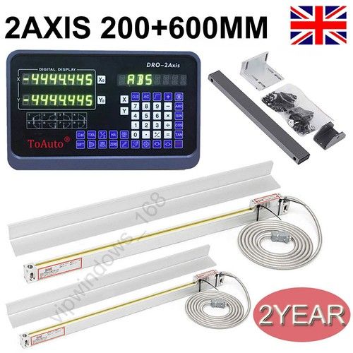 2 Axis Digital Readout Dro Kit TTL Linear Glass Scale 200+600mm Bridgeport Mill