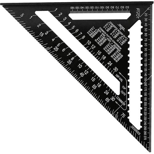 12 inch Roofing Speed Square Aluminium Rafter Angle Measuring Triangle Guide — image 7