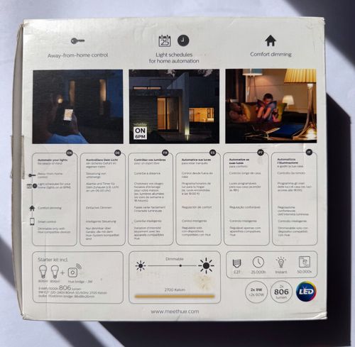 Philips Hue E27 White Ambiance Starter Kit (2 Smart Bulbs & Bridge & Dimmer) — image 5