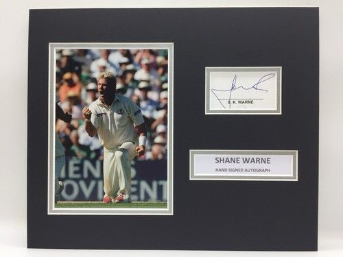 RARE Shane Warne Australia Cricket Signed Photo Display + COA AUTOGRAPH ASHES