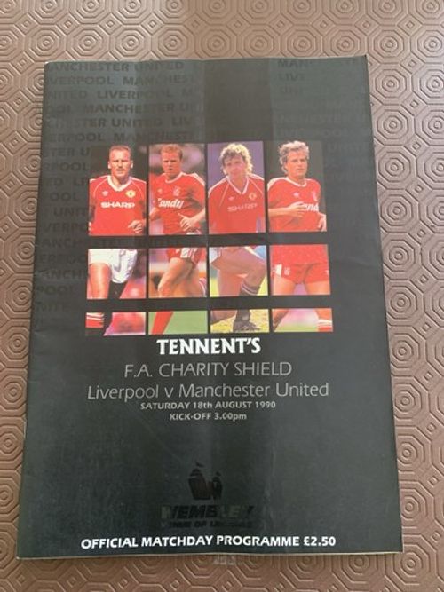 1990 FA Charity Shield Manchester United vs Liverpool Matchday Programme