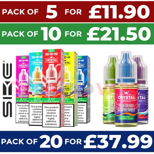 SKE Crystal Nic Salts 10ml E-Liquid | 10mg/20mg | Vape Juice | 50VG/50PG | UK