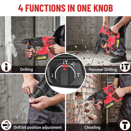 5000W ELECTRIC HAMMER DRILL SDS PLUS DEMOLITION BREAKER + CHISEL SET + Case — image 8