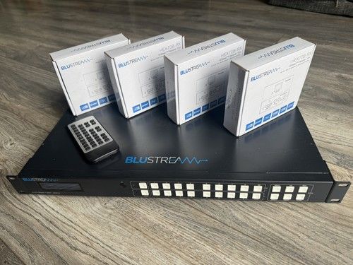 Blustream HMXL88-V2  8x8 HDBaseT Matrix Switcher & 4 Receivers