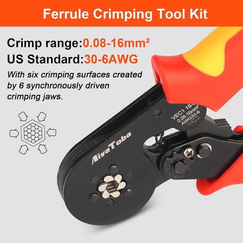 Ferrule Crimping Tool Kit with 1200 Wire Ferrules 0.08 to 16mm² — image 4