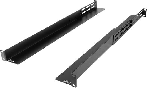 1U Rack Mount Rail,4-Post Fully Server Shelf Full Depth, Black — image 1