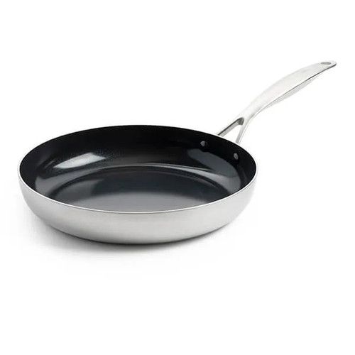 GreenPan Geneva Frying Pan 28cm Stainless Steel Non Stick Cookware Kitchen
