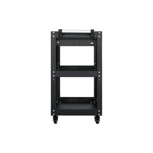 3-Tier Workshop Tool Trolley Cart with Drawer, Steel Garage Storage Cart, Black — image 10