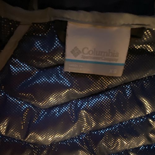 Columbia Omni-Heat Ladies Blue Puffer Jacket Hooded Full Zip Insulated Size XS — image 3