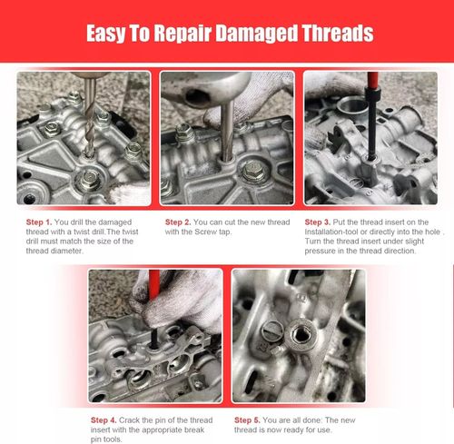 M12 x 1.5 Thread Repair Tool Kit Helicoil Wire Inserts Set — image 7