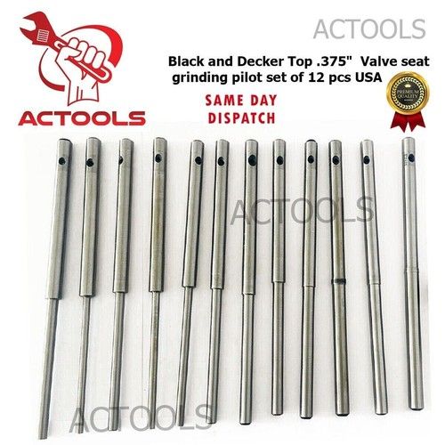 Black & Decker Valve Seat Grinding  12 Pcs  pilot Top .375"(5mm to 11/32"mm ) UK