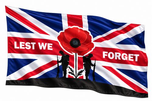 Remembrance Day Flag Charity 5ft x 3ft Lest we Forget Army Poppy Flags — image 7