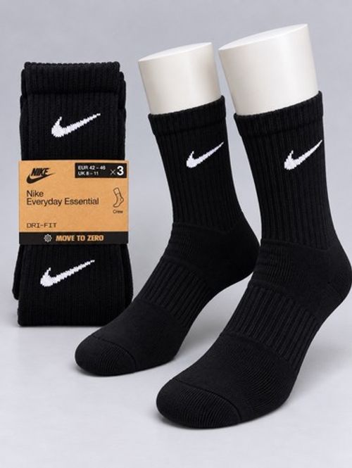 Nike Everyday Dri-FIT Cushioned Crew Socks Black 3 Pack Men's Size 8-11