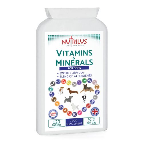 Vitamins and Minerals for Dogs 120 Tablets UK - Chicken - 24 Essential Elements — image 1