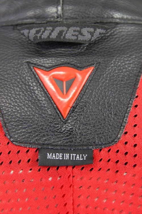 DAINESE ITALIAN MADE BLACK, SILVER & WHITE LEATHER BIKER JACKET + CE ARMOUR 34" — image 7