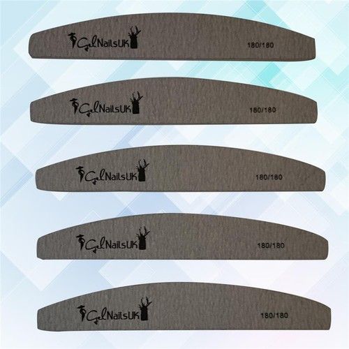 5Pc Double Nail Files Sided 100 150 180 240 Grit Grey Zebra Moon Emery Board
