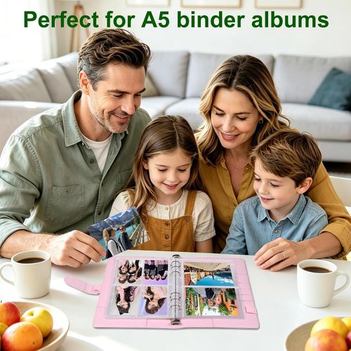 30 Pack 240 Pockets 2.5x3.5” Photocard Sleeves for 6 Ring A5 Binder, Ultra-Clear — image 7
