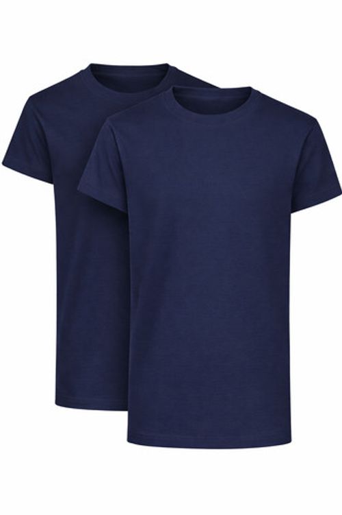 2 Pack Boys Girls Plain T Shirts Cotton Short Sleeve PE School Tops Ages 2-14