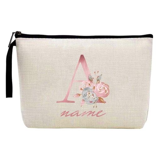 Personalised Custom Name Text -Makeup Bag Toiletry Holder Beauty Wallets Case