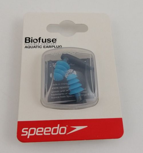 Speedo Biofuse Aquatic Earplug X 3 One Size Grey/Blue Reusable Case New F1 — image 4