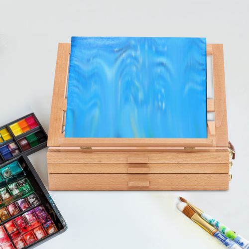 Large Tabletop Easel Adjustable Beech Wood Table Top Easel Portable Sketch Box — image 23