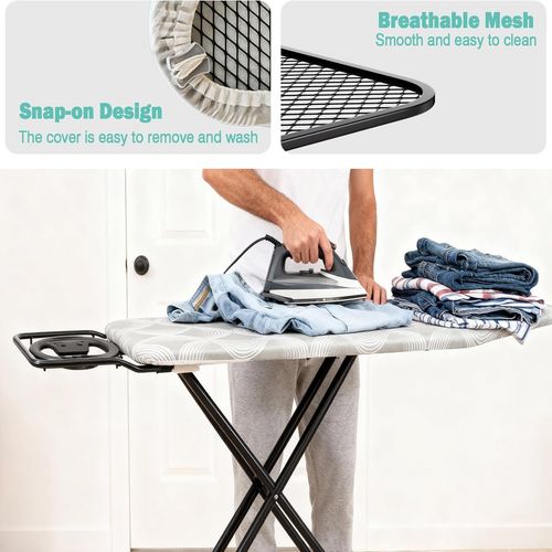 122 x 38cm Folding Ironing Board Jumbo Iron Rest 6 Adjustable Height Foldable — image 7