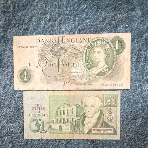 Bank of England & States of Guernsey £1 Notes Elizabeth II 1978 (2) Uncert