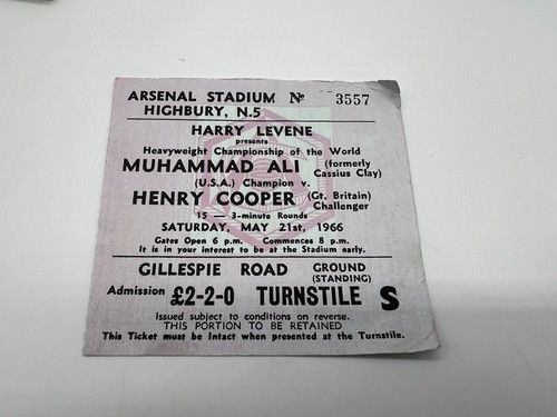 Boxing Ticket - Muhammad Ali v Henry Cooper 1966