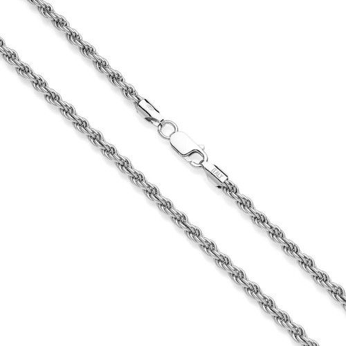 Italian Sterling Silver 925 1.8mm Solid Rope Diamond Cut Chain 16 18 20 22