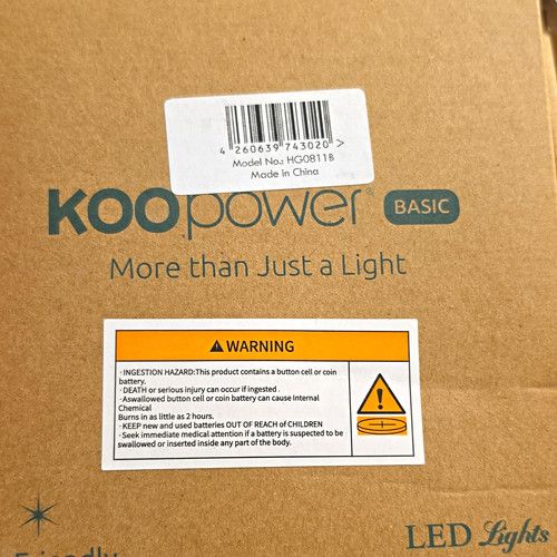 KOOPower LED Battery String Lights White Remote Control 8 Settings HG0811B