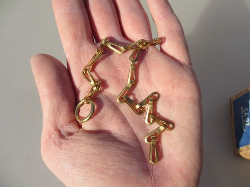 Vintage Brass Lighting Chain Hanger Loop Box Trunk Light Pull Plug Old Box 10" — image 2