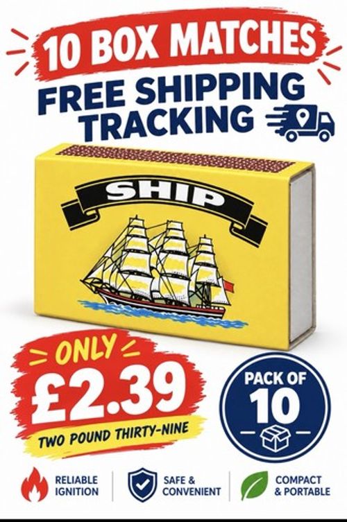 10 x BOXES OF SHIP SAFETY MATCHES BBQ CANDLES CAMPING COOKING UK