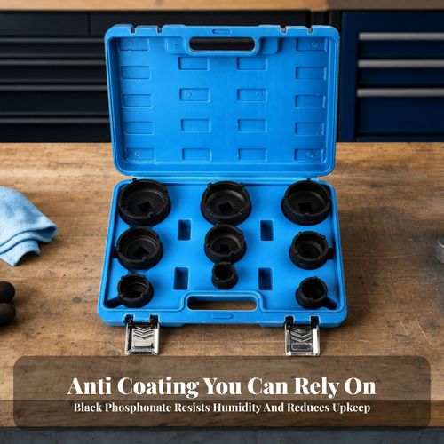 9 Pieces Wheel Bearing Locknut Socket Set Heavy-Duty for Garage — image 3
