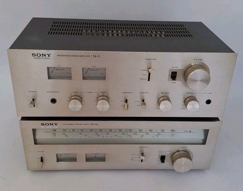 ​Vintage Sony TA-11 Stereo Amplifier & ST-11L Tuner Stack. Silver Face VU Meters — image 1