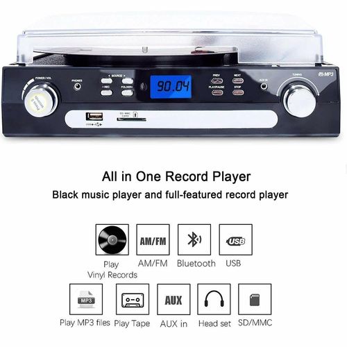 Bluetooth Record Player with Stereo Speakers Turntable for Vinyl to MP3 — image 3