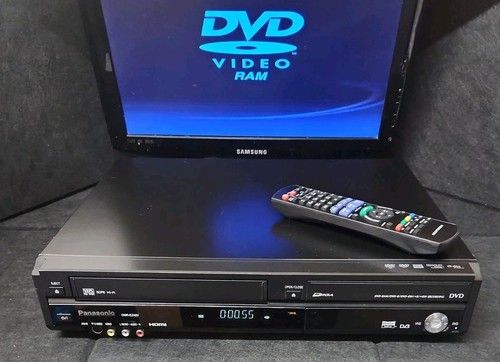 Panasonic DMR-EZ48V DVD VCR Recorder Combi Freeview HDMI With Remote Control 