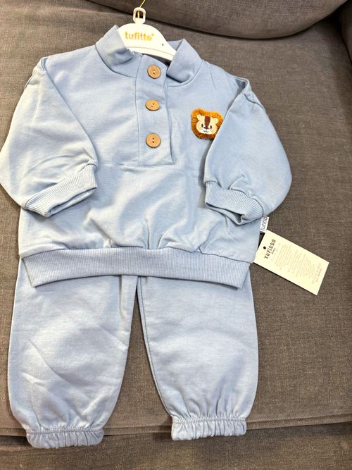 Tufitta Boys 2-3 Years 2pc Blue Knit Sweatshirt & Trousers Set Lion — image 1