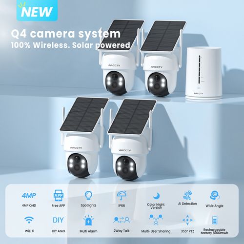 ARCCTV CCTV Solar Security Camera System 4MP Wireless Wifi Audio 4CH Outdoor — image 3