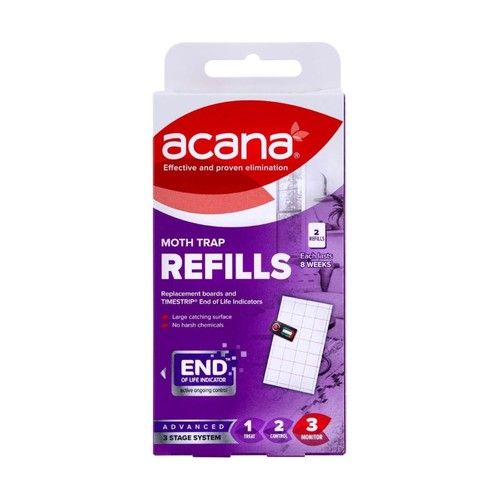 Acana Clothes Moth Trap Refills 2 Pack – Chemical-Free Pheromone Sticky Boards